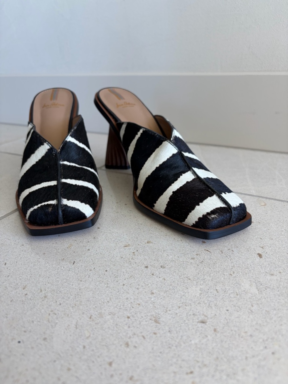 Sam Edelman Zebra-Print Mule Heels - Black & White - Picture 2 of 4